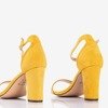 Żółte sandały damskie na słupku Sweet Honey - Obuwie