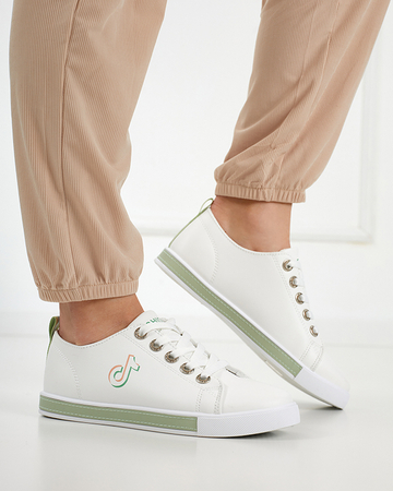 Біло-зелені жіночі кросівки Tictoa