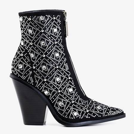 Чорні ажурні ковбойські чоботи з орнаментом Sammela - Взуття