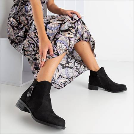 Чорні жіночі ботильйони на низькому каблуці Ternarda - Взуття