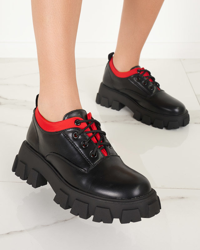 Чорні жіночі черевики на шнурівці Ozudu