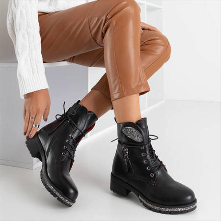 Чорні жіночі черевики з еко-шкіри Exione - Взуття
