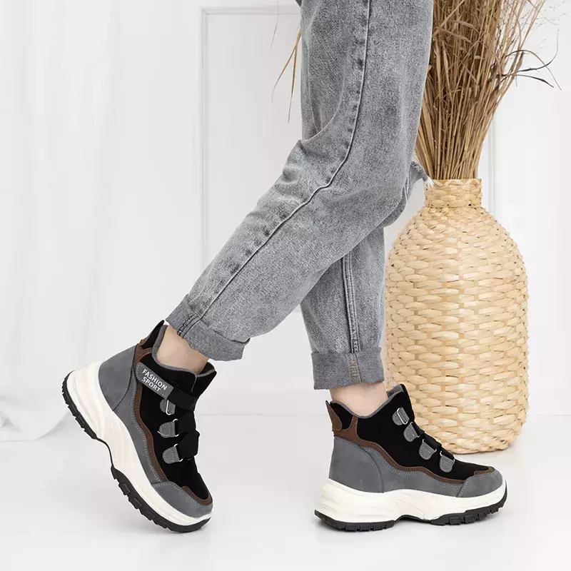 OUTLET Сіре утеплене жіноче спортивне взуття Filippa - Взуття