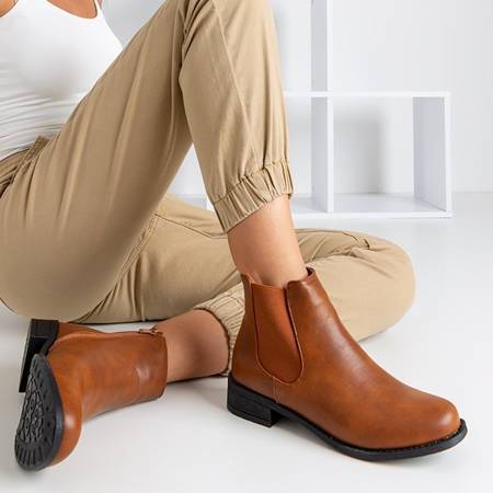 Світло-коричневі жіночі черевики Челсі на плоских підборах Timea - Взуття