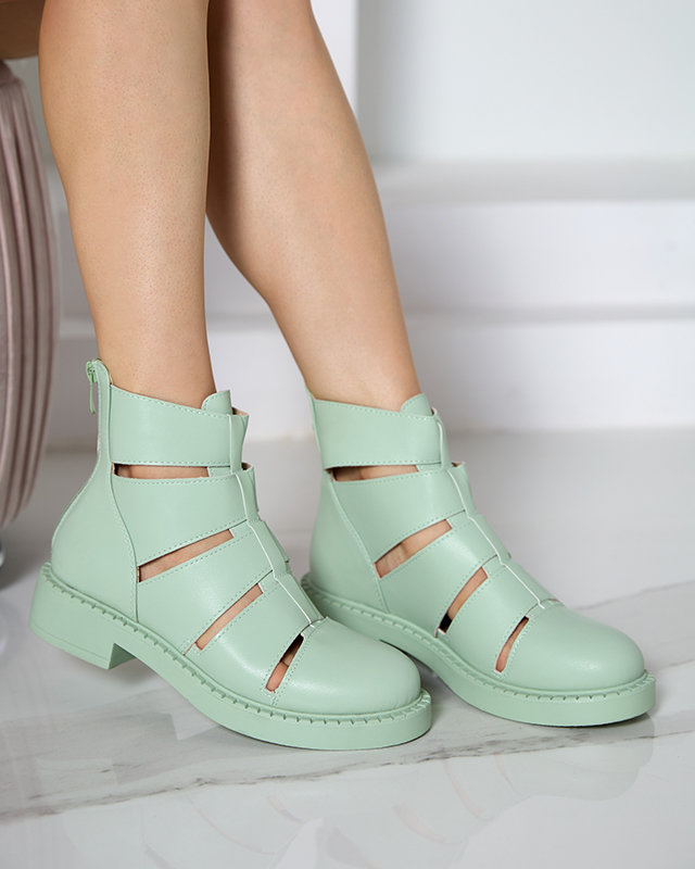 Зелені жіночі чоботи з вирізами від Berofeli - Взуття