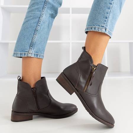 Жіночі темно-коричневі черевики ала Челсі - Взуття