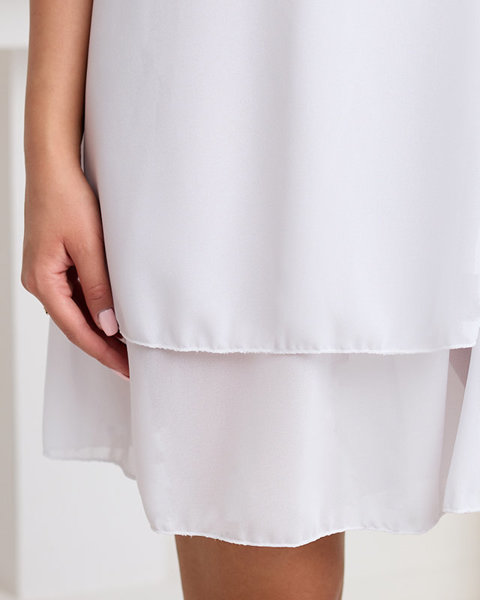 Біла жіноча міні-сукня-кльош - Одяг