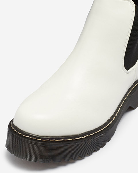 Білі жіночі чоботи на масивній підошві Somco