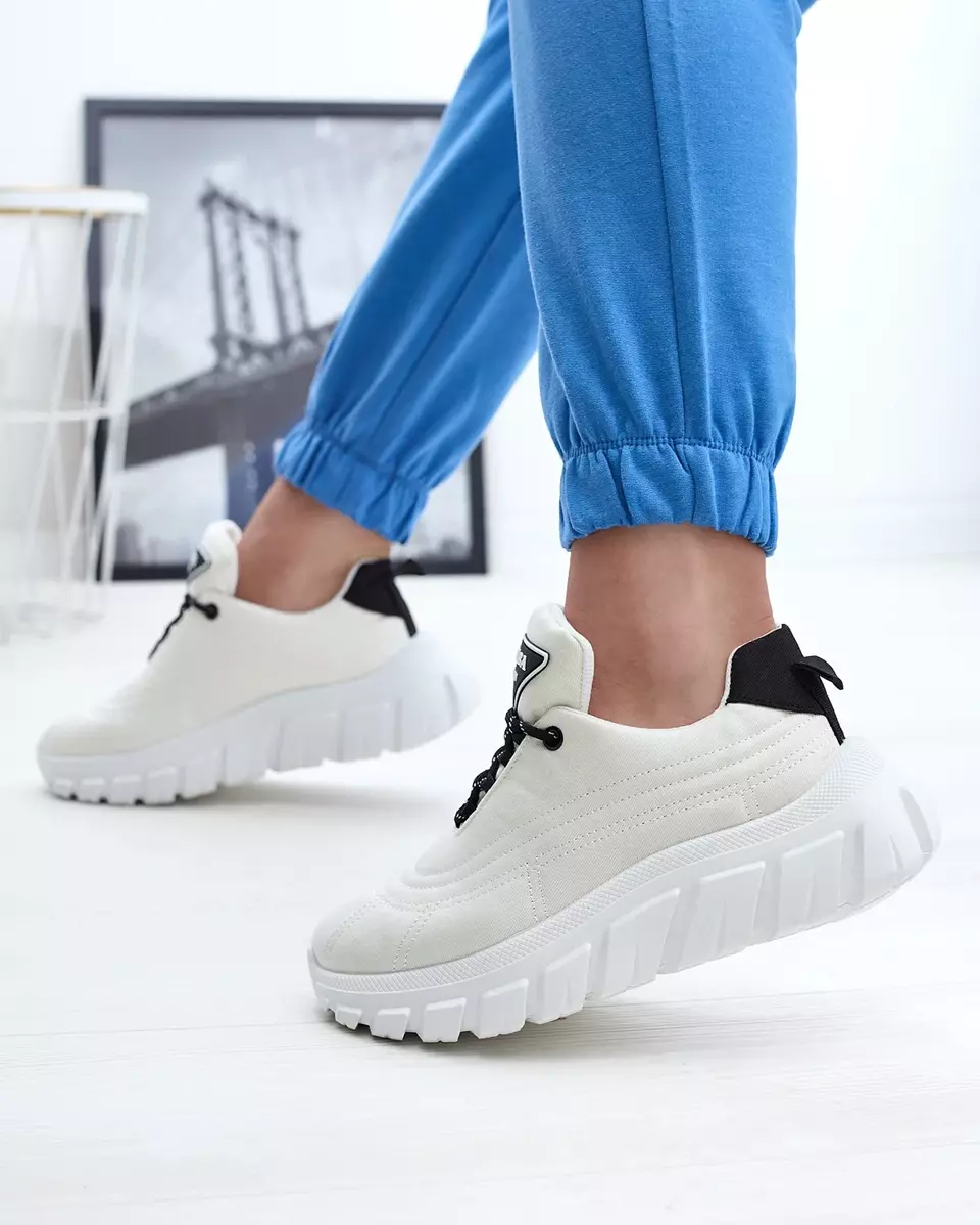 Білі жіночі тканинні спортивні кросівки Riotay- Footwear