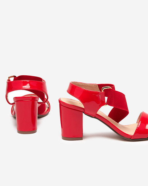 Червоні лаковані жіночі сандалі на стовпі Wopala - Взуття