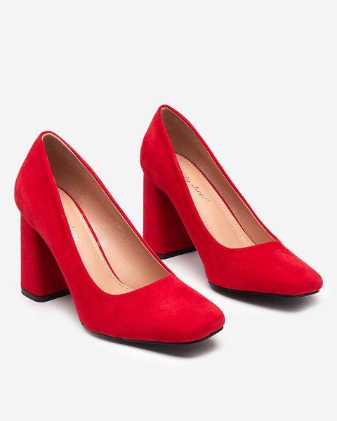 Червоні жіночі туфлі з квадратним носком Zerila - Взуття