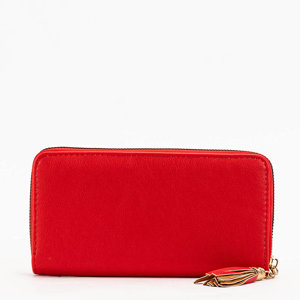Червоний жіночий гаманець з бахромою