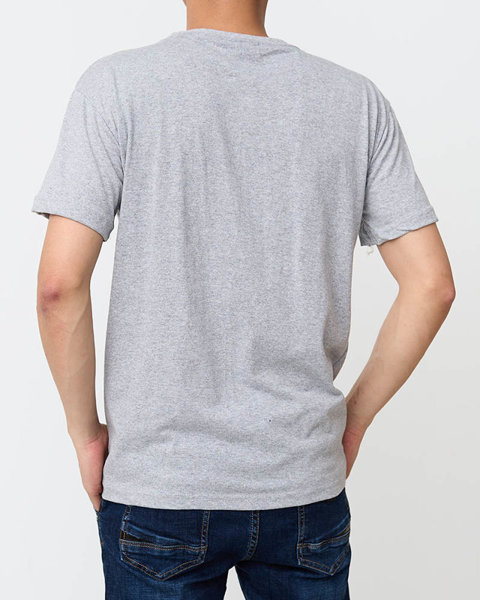 Чоловіча сіра футболка з принтом - Одяг