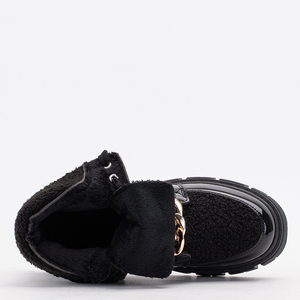 Чорні жіночі черевики з оздобленням Rochima