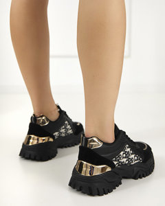 Чорні жіночі кросівки з принтом Pralso