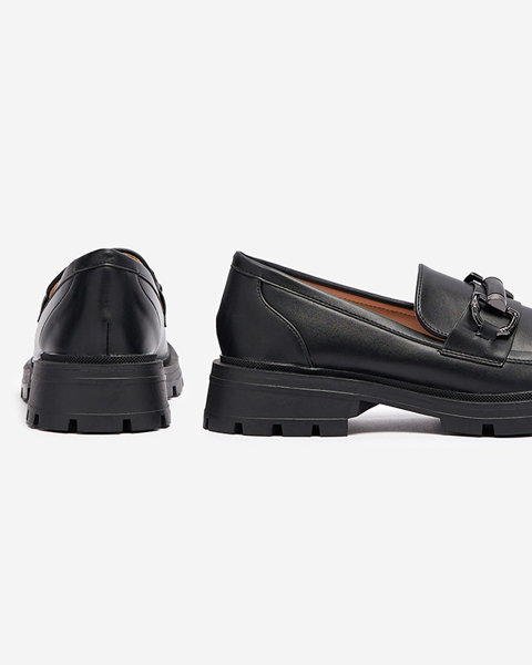 Чорні жіночі мокасини з орнаментом Ahertii-Footwear