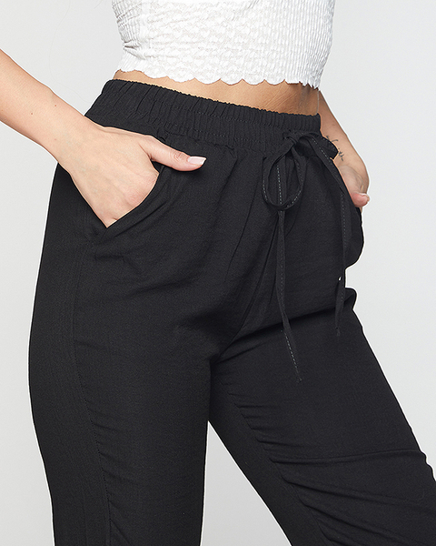 Чорні жіночі повітряні тонкі штани - Одяг