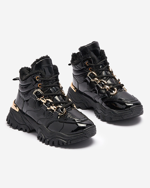 Чорні жіночі спортивні зимові черевики a'la trappers Mertika - Взуття