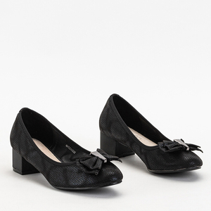 Чорні жіночі туфлі з бантом Verimas