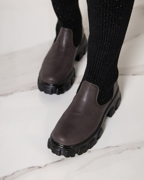 Чорно-коричневі високі жіночі чоботи Alerpi
