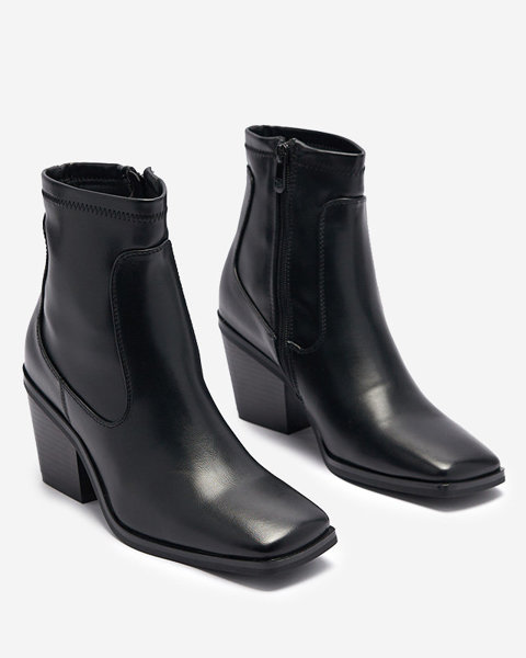 Класичні жіночі чоботи на полотні чорного кольору Aliel- Взуття