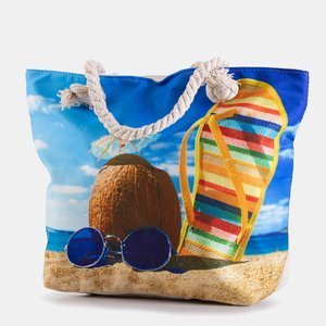 Кольорова жіноча сумка з пляжним принтом