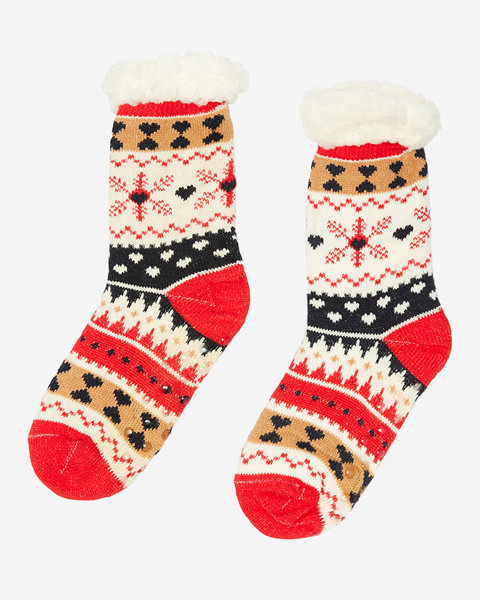 Кольорові жіночі шкарпетки з різдвяним візерунком - Білизна