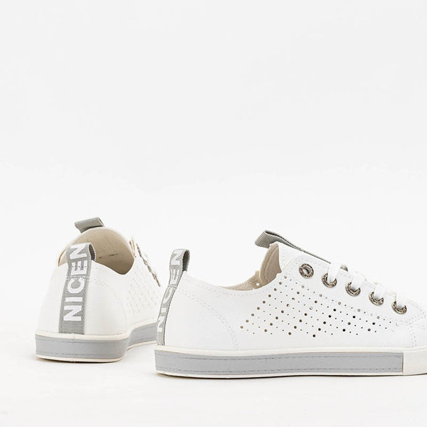 OUTLET Andriso біло-сірі ажурні кросівки з фіанітами - Взуття