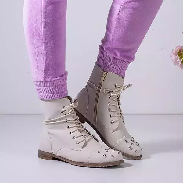OUTLET Бежеві жіночі черевики з прикрасами Matildat - Взуття