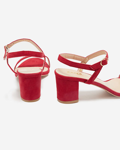 OUTLET Червоні жіночі босоніжки на стовпі Usopi- Взуття