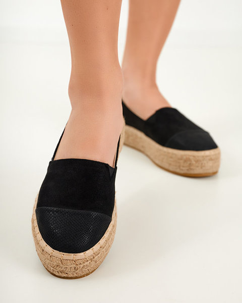 OUTLET Чорні еспадрільі з декоративним носком Steve - Взуття