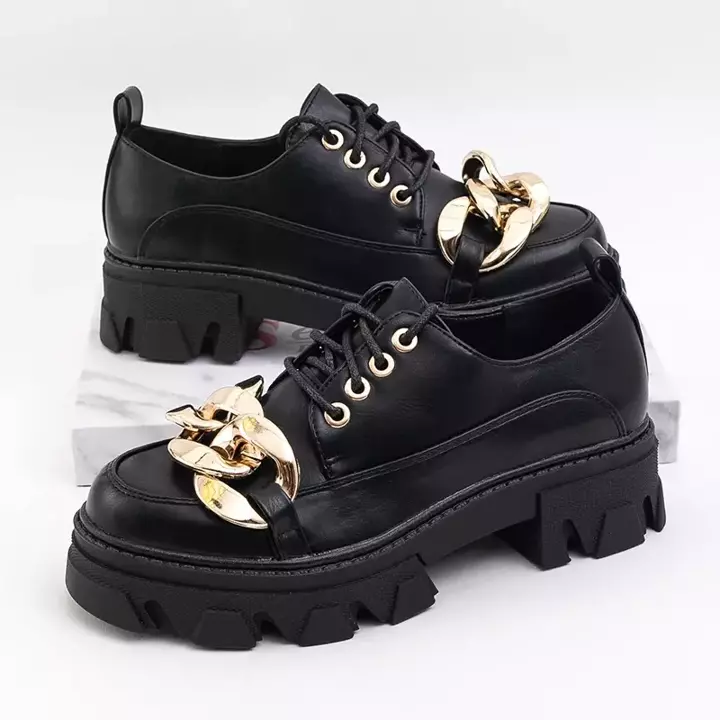 OUTLET Чорні плоскі туфлі Eqoia - Взуття