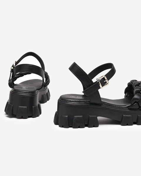 OUTLET Чорні жіночі босоніжки на більш товстій підошві Arief- Footwear