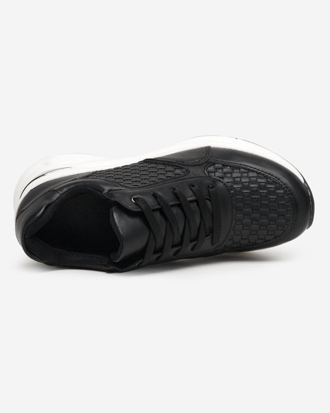 OUTLET Чорні жіночі спортивні кросівки на кімнатній танкетці Renel - Взуття