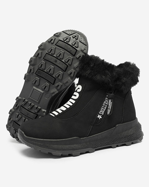 OUTLET Чорні жіночі утеплені черевики з хутром Scherr- Footwear