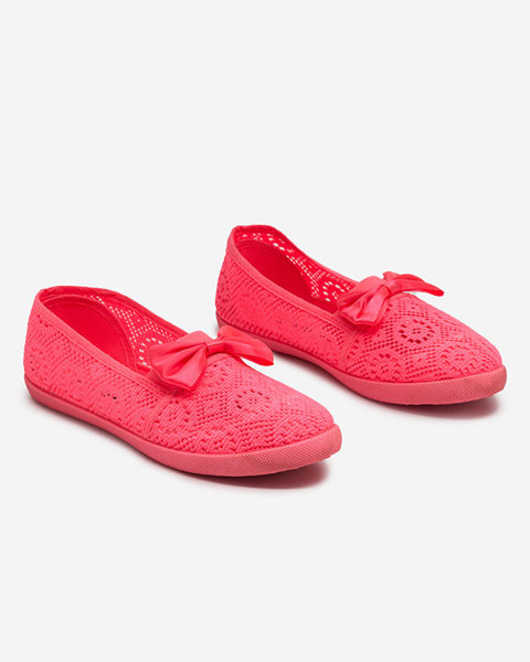 OUTLET Кросівки для дівчинки з бантом неоново-рожевого кольору Osmo - Взуття