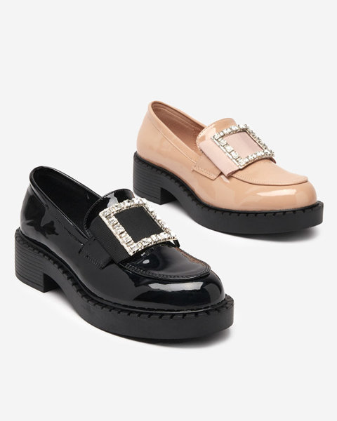 OUTLET Лакові туфлі з пряжкою нюдового кольору Fogim- Взуття