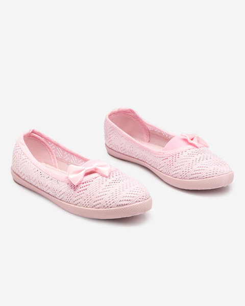 OUTLET Ніжно-рожеві сліпони для дівчат з ажурним верхом Locuni-Shoes