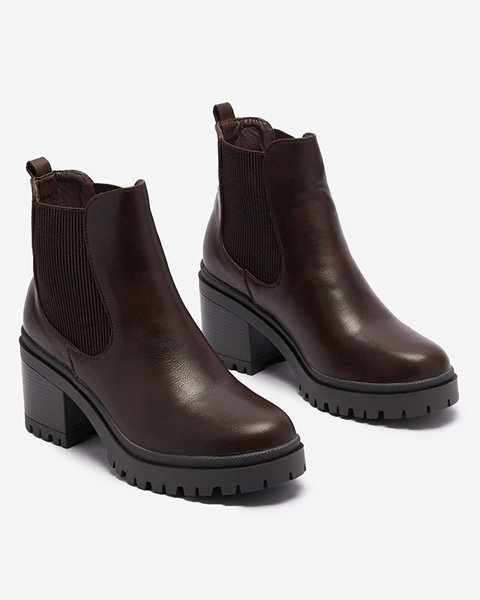 OUTLET Темно-коричневі жіночі черевики на стійці Foccillo- Footwear