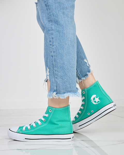 OUTLET Зелені високі жіночі кросівки Garet - Взуття