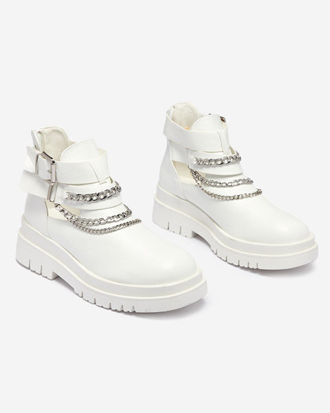 OUTLET Жіночі черевики з вирізами білого кольору Setica - Взуття