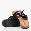 OUTLET Жіночі чорні тапочки з блискучими частинками Salala - Взуття