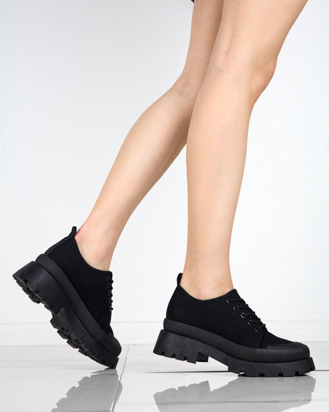 OUTLET Жіночі чорні туфлі на шнурівці Rozia - Взуття