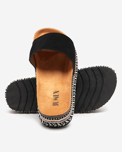 OUTLET Жіночі еко замшеві чорні босоніжки Kiccori - Взуття
