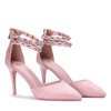 Рожеві високі підбори з декоративною пряжкою Dayene - Взуття 1
