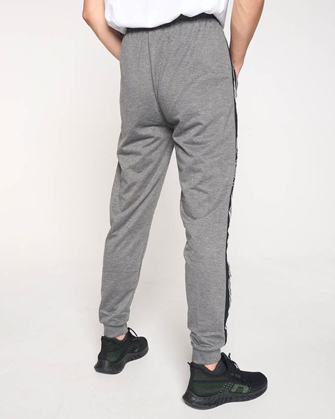 Сірі чоловічі спортивні штани з написами - Одяг