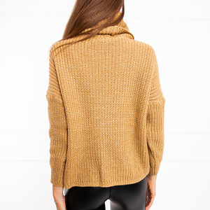 Світло-коричневий жіночий укорочений светр