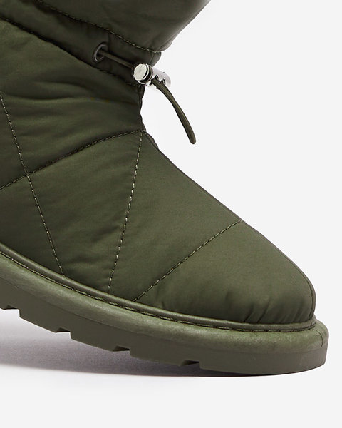 Темно-зелені жіночі утеплені черевики a'la snow boots Kaliolen - Взуття