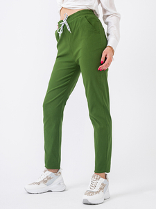 Зелені тканинні штани жіночі PLUS SIZE - Одяг