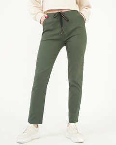 Зелені жіночі прямі штани PLUS SIZE